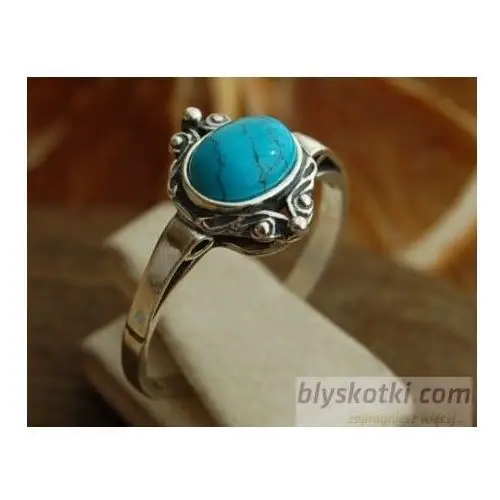 ALLBLUE - srebrny pierścionek z turkusem, kolor niebieski