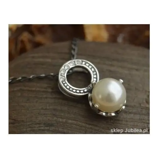 Alli - srebrny wisiorek z perłą i kryształkami