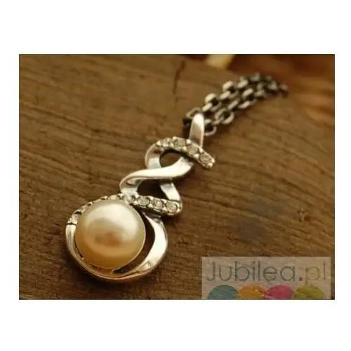 Alvaro - srebrny wisiorek perła i kryształy, kolor biały