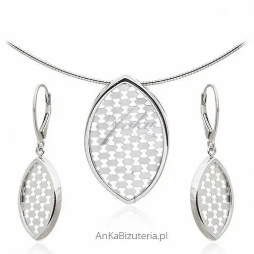 Ankabizuteria.pl Biżuteria srebrna na prezent - komplet biżuterii, kolor szary