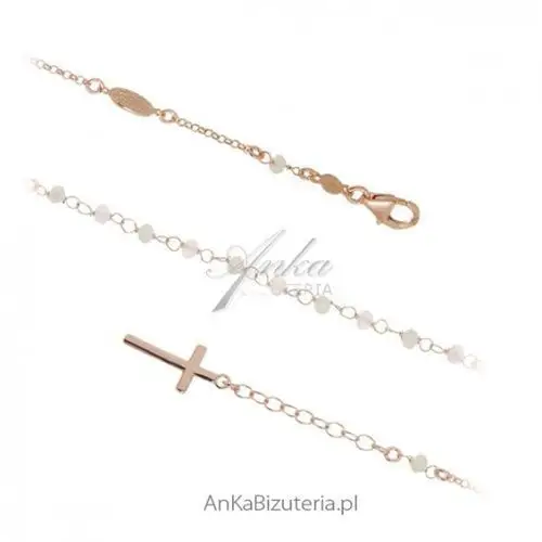 Ankabizuteria.pl bransoletka różaniec - biżuteria srebrna pozłacana z koralikami Anka biżuteria