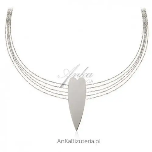 Ankabizuteria.pl Ekskluzywna biżuteria włoska naszyjnik srebrny serce, kolor szary