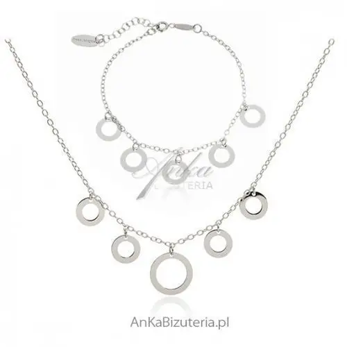 Ankabizuteria.pl Komplet biżuteria srebrna rodowana - najmodniejsza biżuteria, kolor szary