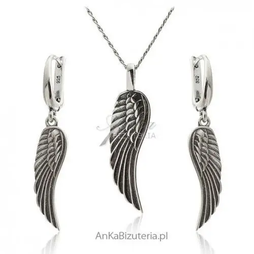 Anka biżuteria Ankabizuteria.pl komplet biżuteria srebrna skrzydła anioła