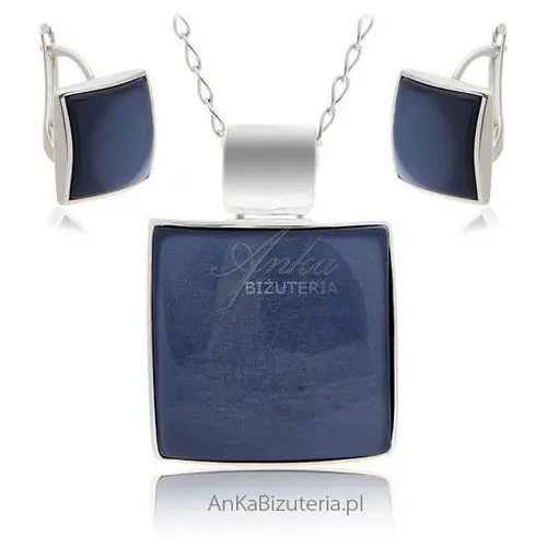 Ankabizuteria.pl komplet biżuteria srebrna z granatowym uleksytem Anka biżuteria 2