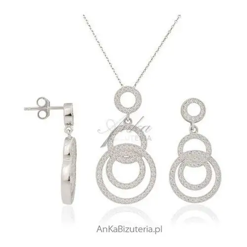 Ankabizuteria.pl komplet microseting - srebro rodowane z cyrkoniami, śliczne Anka biżuteria