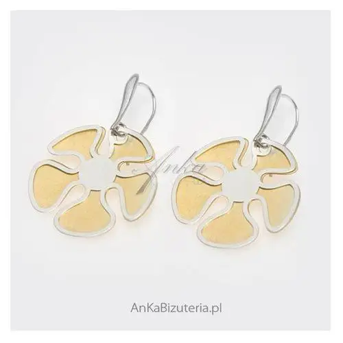 Ankabizuteria.pl koniczynka - duże kolczyki srebrne pokryte 14 k złotem Anka biżuteria