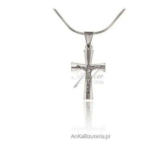 Ankabizuteria.pl krzyżyk srebrny diamentowany Anka biżuteria