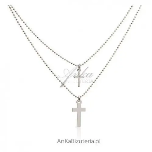 Ankabizuteria.pl modna biżuteria damska naszyjnik z krzyżykami Anka biżuteria
