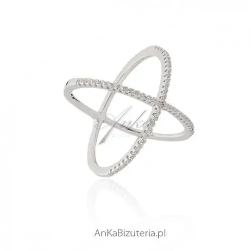 Ankabizuteria.pl modna biżuteria pierścionek srebrny x - line argent hiszpania Anka biżuteria