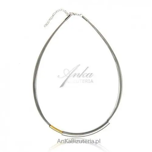 Ankabizuteria.pl Modna biżuteria srebrna: naszyjnik srebrny srebrno-złoty, kolor żółty