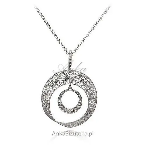 Ankabizuteria.pl Modna biżuteria srebrna naszyjnik z koronkową zawieszką 2