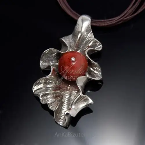 Ankabizuteria.pl modny wisiorek ze srebra koralowa jesień. Anka biżuteria 2