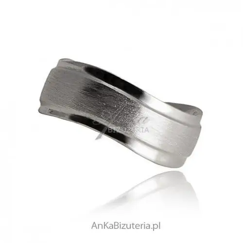 Ankabizuteria.pl Obrączka srebrna rodowana diamentowana biżuteria dla par