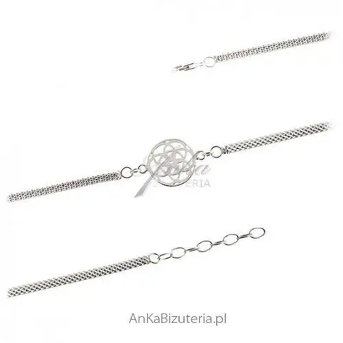 Ankabizuteria.pl piekna bransoletka srebrna rodowana rozetka Anka biżuteria