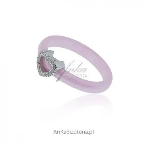 Anka biżuteria Ankabizuteria.pl pierścionek srebrny różowa ceramika