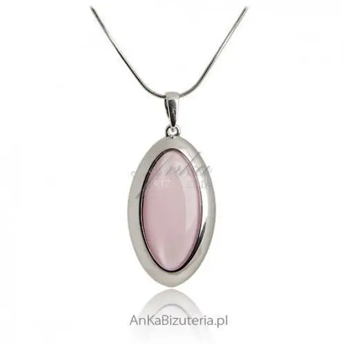 Anka biżuteria Ankabizuteria.pl zawieszka srebrna z różowym kamieniem - duży