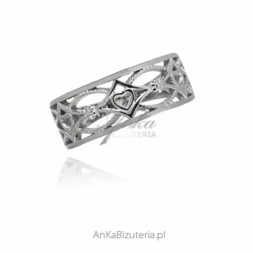 Ankabizuteria.pl Ażurowy subtelny pierścionek - obrączka