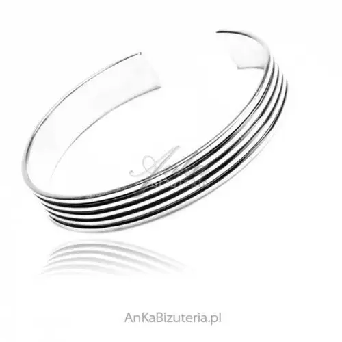 Ankabizuteria.pl Beansoletka srebrna typu bangle sztywna