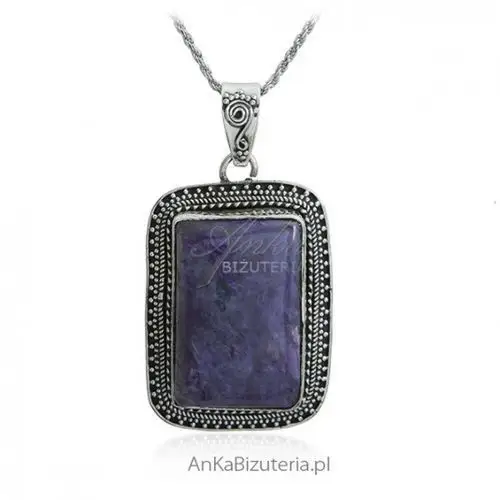 Ankabizuteria.pl Biżuteria srebrna - biżuteria z czaroitem - piękna stylowa, kolor szary