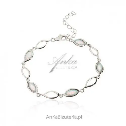 Ankabizuteria.pl Biżuteria srebrna - bransoletka srebrna z białym opalem