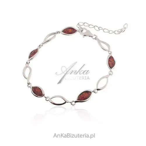 Ankabizuteria.pl Biżuteria - srebrna bransoletka z czerwonym opalem, kolor czerwony