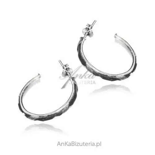 Ankabizuteria.pl Biżuteria srebrna kolczyki diamentowane księżyce - owalne, kolor szary