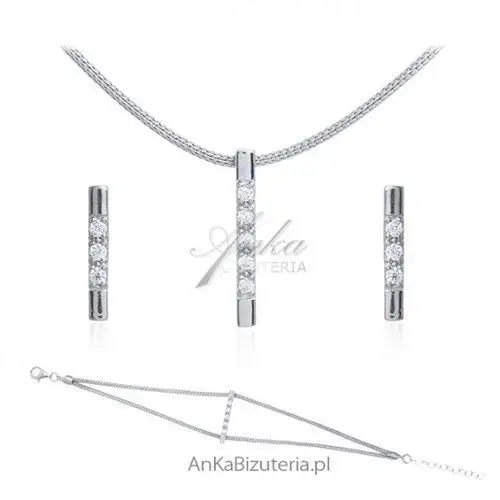 Ankabizuteria.pl Biżuteria srebrna komplet biżuteria włoska z cyrkoniami