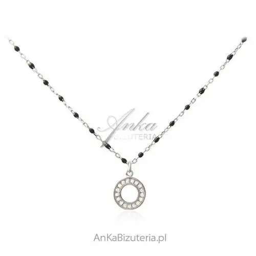Ankabizuteria.pl Biżuteria srebrna - krzyżyk z mikrocyrkoniamii i z czarną emalią