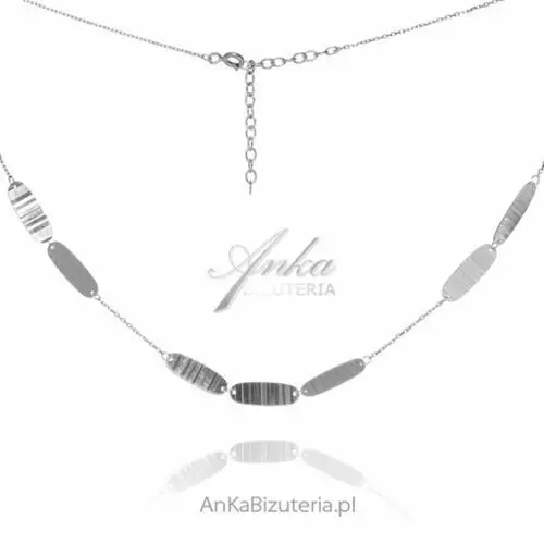 Ankabizuteria.pl Biżuteria srebrna - naszyjnik damski, kolor szary