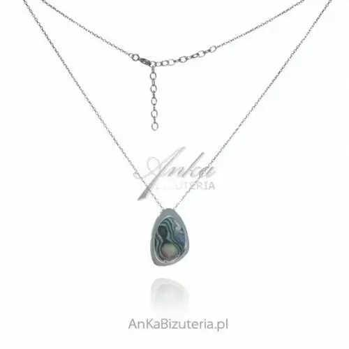 Ankabizuteria.pl Biżuteria srebrna - naszyjnik srebrny z piękną muszlą paola, kolor szary 2