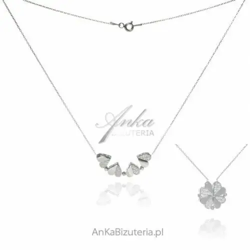 Ankabizuteria.pl Biżuteria srebrna - naszyjnik srebry z cyrkoniami w dwóch
