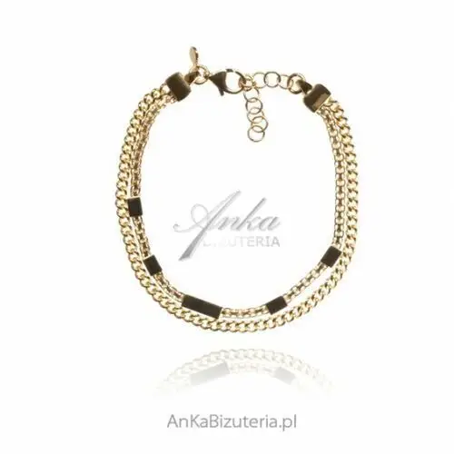Ankabizuteria.pl Bransoletka srebrna pozłacana 24 k złotem - modna biżuteria