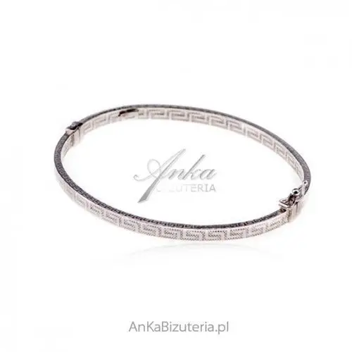 Ankabizuteria.pl Bransoletka srebrna z greckim wzorem - typu bangle