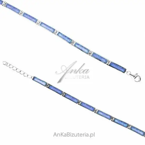 Ankabizuteria.pl Bransoletka srebrna z niebieskim opalem - klasyczna biżuteria damska, kolor niebieski