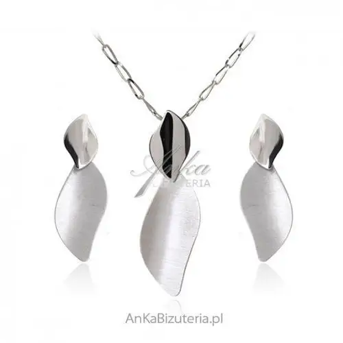 Ankabizuteria.pl Elegancka biżuteria - komplet biżuteria srebrna satynowana