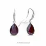 Ankabizuteria.pl Kolczyki srebrne classy pear swarovski w kolorze dark red., kolor czerwony Sklep