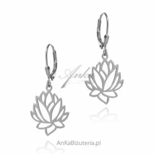 Ankabizuteria.pl Kolczyki srebrne kwiat lotosu