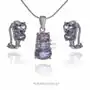 Ankabizuteria.pl Komplet biżuteri srebrnej z naturalnym ametystem, kolor fioletowy Sklep