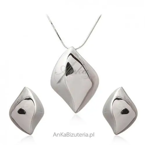 Ankabizuteria.pl Komplet biżuteria srebrna karo