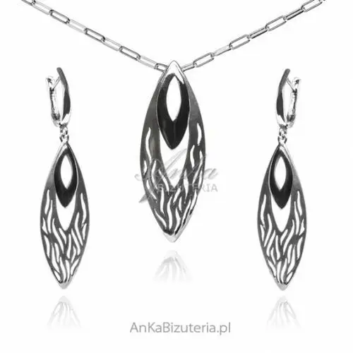 Ankabizuteria.pl Komplet biżuteria srebrna oksydowana livia