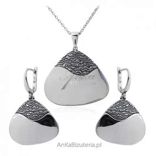 Ankabizuteria.pl Komplet biżuteria srebrna oksydowana madagaskar