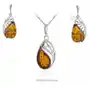 Ankabizuteria.pl Komplet biżuteria srebrna z bursztynem arashi, kolor pomarańczowy Sklep