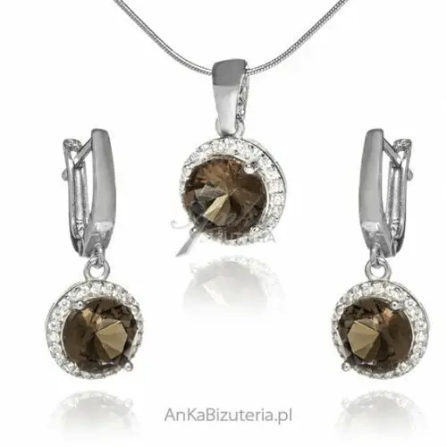 Ankabizuteria.pl Komplet biżuteria srebrna z sultanitem i cyrkoniami