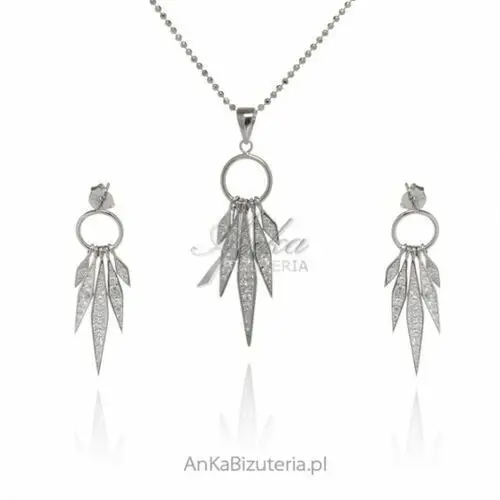 Ankabizuteria.pl Komplet biżuterii srebrnej z cyrkoniami, kolor szary