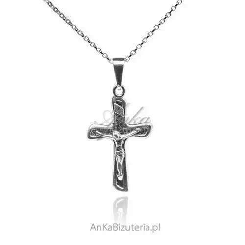Ankabizuteria.pl Krzyżyk srebrny z wizerunkiem pana jezusa oksydowany