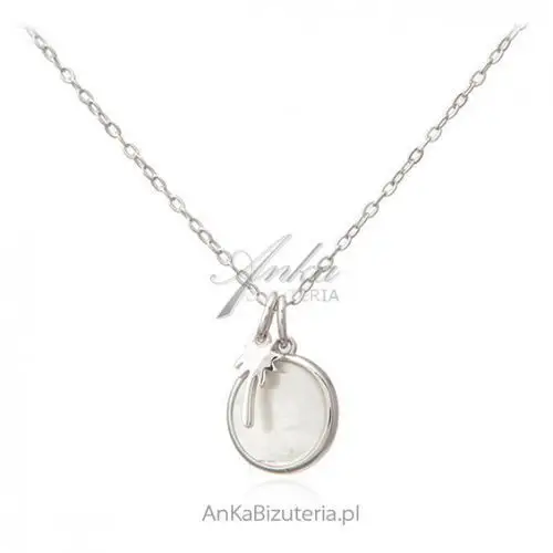 Ankabizuteria.pl Letnia biżuteria - naszyjnik z białą masą perłową palma