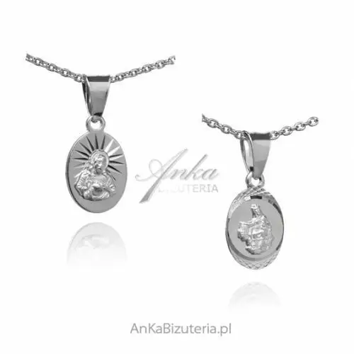 Ankabizuteria.pl Medalik srebrny rodowany szkaplerz z jezusem