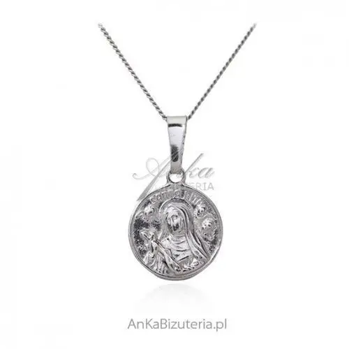 Ankabizuteria.pl Medalik srebrny św. rita - rodowany - italy