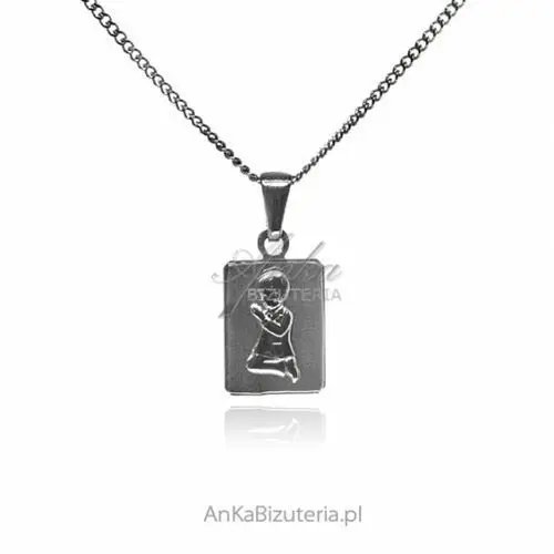 Ankabizuteria.pl Medalik srebrny z modlącym się chłopcem